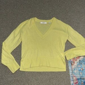 joie 100% cashmere green/yellow sweater